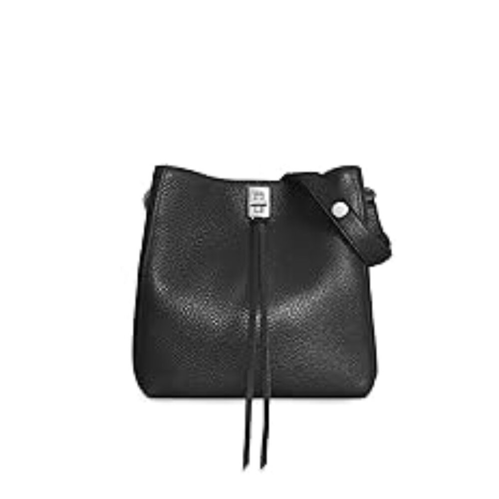 Rebecca Minkoff Darren Small Shoulder Bag, Black, Leather, Twist Lock closure